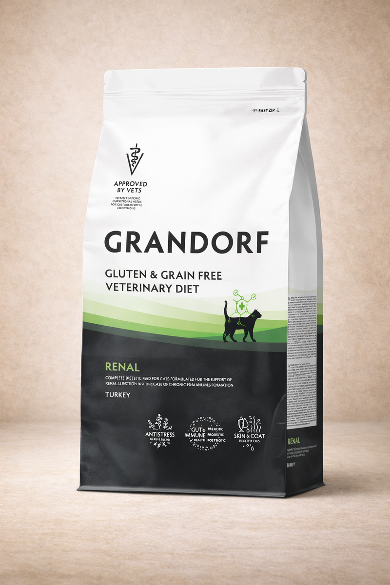 Grandorf – Aliment diététique rénal sans céréales pour chat