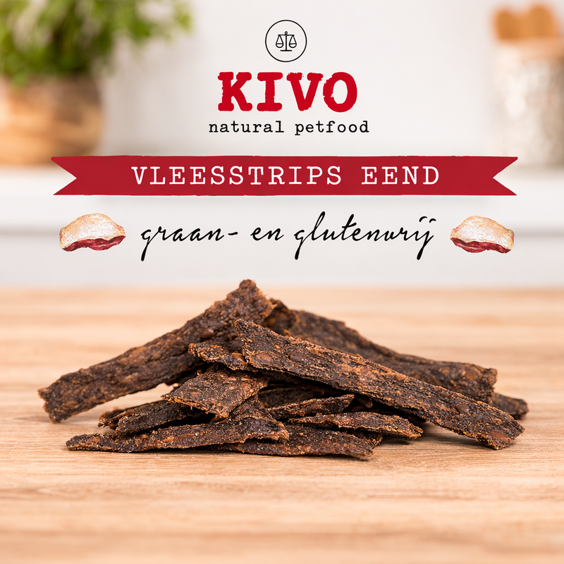 Kivo – Lanières de viande de canard pour chien (200 g)