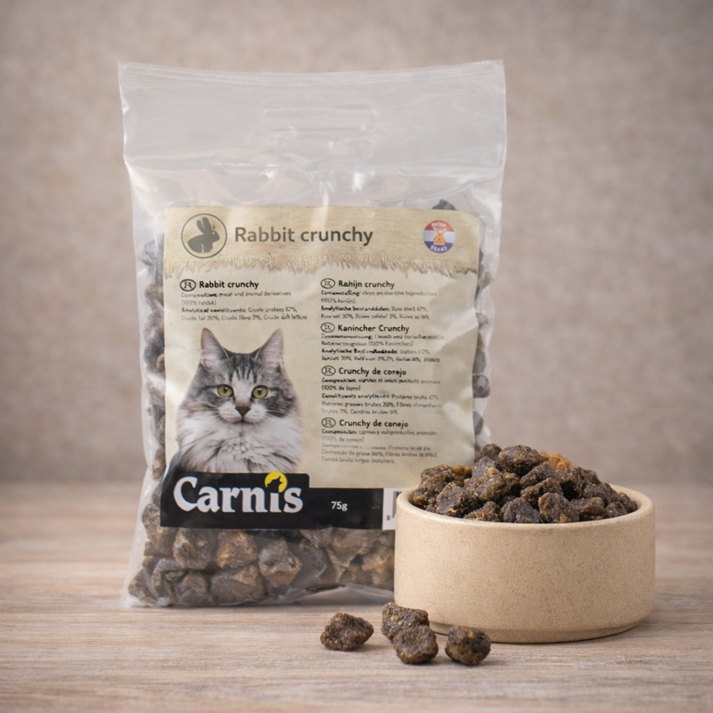 Carnis – Bouchées croquantes au lapin pour chat (75 g)