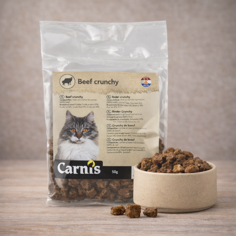 Carnis – Bouchées croquantes au bœuf pour chat (50 g)