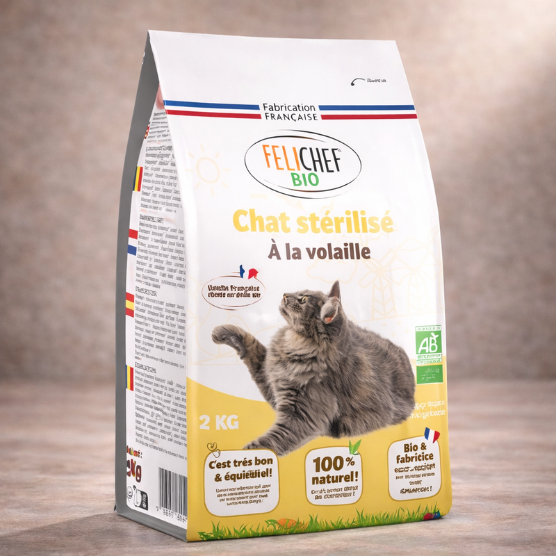 Felichef – Croquettes à la volaille pour chat stérilisé (2 kg)