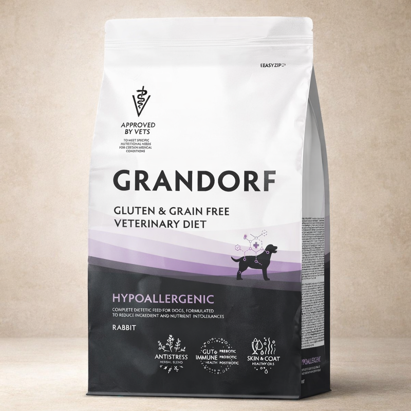 Grandorf – Aliment diététique hypoallergénique sans céréales au lapin hydrolysé pour chien