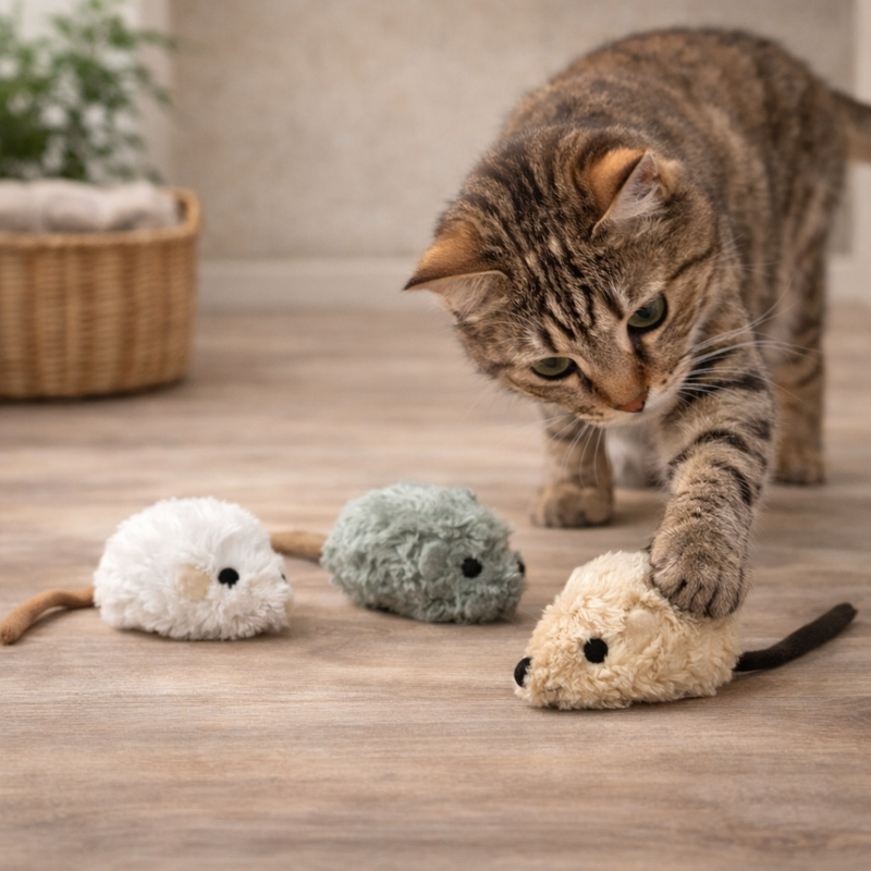 AFP – Souris laineuse en laine d’agneau pour chat
