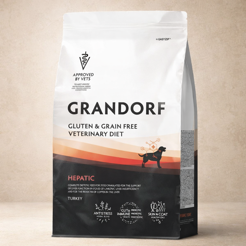 Grandorf – Aliment diététique soutien hépatique sans céréales pour chien