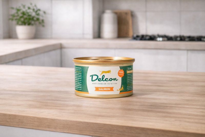 Delcon – Pâtée Adult au saumon pour chat (85 g)